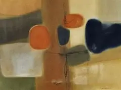 Abstract Composition by Jan Dingemans, airbrush and ink on paper, offered Nov 2013