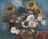 Pranas Domšaitis, Still Life with Spring Flowers