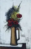 Bernard Buffet, Bouquet de Pavots, oil on board