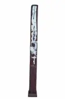 Cecil Skotnes, Totem Pole, carved and painted wood sleeper with coloured pigment and nails, mounted on a stone base
