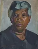 Maggie Laubser, Ou Mina, oil on paper laid down on panel