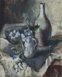 Irmin Henkel, Still Life with Philadelphus and Vessels, oil on canvas