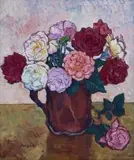 François Krige, Still Life with Roses in a Jug, oil on canvas