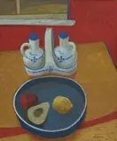 Erik Laubscher, Interior Still Life with Fruit and Vessels