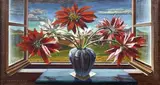 Vladimir Tretchikoff, Poinsettias in a Window