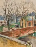 Winter in Eathorpe by Maud Sumner, ink and watercolour over charcoal, sold May 2013
