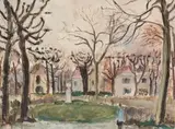 The Park in Winter by Maud Sumner, ink and watercolour over charcoal, sold May 2013