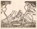 Jacobus Hendrik Pierneef, Okahandjaberg, Suidwes-Afrika, 1930, etching