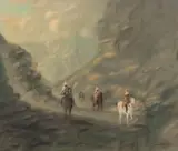 John Koenakeefe Mohl, Basotho Lads on Ponies, oil on board