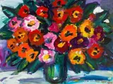 Gerhard Batha, Still Life with Ranunculus, oil on canvas