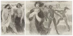 Eleanor Esmonde-White, Bathers, two, charcoal