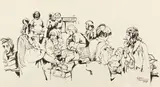 Piccadilly by Walter Battiss, pen and ink, sold May 2013