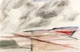 Erik Laubscher, Plateau, chalk pastel and wash on card