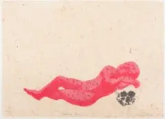Sleeping Baby by Penny Siopis, silkscreen in colours on handmade paper, sold May 2013