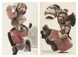 Leonard Matsoso, Dancers, two, pen and ink on card