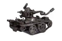 Tank by Willie Bester, painted steel, offered May 2013