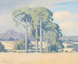Op die Plaas van Dr Gail, Zoutpansberg by Jacobus Hendrik Pierneef, oil on canvas, sold May 2013