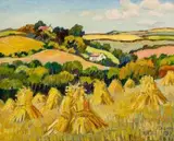 Wheatfields in Cornwall by Gregoire Boonzaier, oil on canvas, sold May 2013
