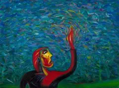Fire Hand by Norman Catherine, oil on canvas, sold May 2013