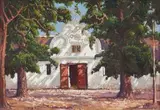 Wynkelder by Du Toits Plaas, Krommerivier, Stellenbosch by Jacobus Hendrik Pierneef, casein and oil on card, sold May 2013