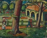 Stroll in the Park by Alexis Preller, oil on canvas, sold May 2013