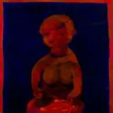 Robert Hodgins, Girl on a Bright Cushion, oil on canvas