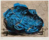 William Kentridge, Blue Head, etching and aquatint in colour