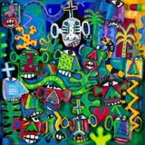 Norman Catherine, Garden of Eden, acrylic and assemblage on board