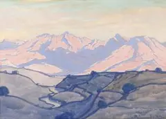 Jacobus Hendrik Pierneef, The Ausbergen, Namibia, watercolour