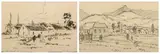 Piet van Heerden, Farm Landscapes, a pair, pencil; charcoal