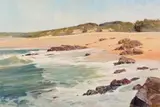 Errol Boyley, Beach Scene, Dunes Beyond
