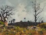 Omweer op Pnachberg by Piet van Heerden, oil on canvas laid down on board, offered Nov 2012