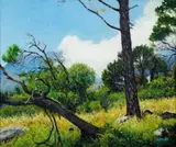 A Wooded Landscape by Walter Meyer, oil on canvas, sold Nov 2012
