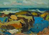 Herbert Coetzee, Rock Pool, oil on canvas laid down on board