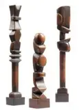 Hannes Harrs, Three Totemic Figures, carved wood
