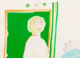 Robert Hodgins, A Girl Immensely Aware of her Superiority, acrylic and watercolour