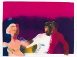 A Greek God up to no Good by Robert Hodgins, monoprint in colours, sold Nov 2012