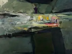 Nils Burwitz, Abstract Landscape, oil on canvas