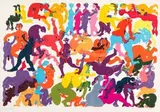 Orgy 5 by Walter Battiss, silkscreen in colours, sold Nov 2012