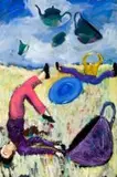 Beezy Bailey, What's in this Tea?, oil on canvas