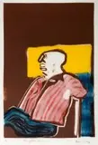 The Question Arises ... by Robert Hodgins, monoprint in colours, sold Nov 2012