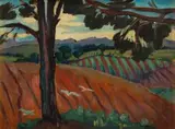 Ploughed Fields by Maggie Laubser, oil on board, sold Nov 2012