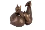 Edoardo Villa, Figural Group, bronze with reddish brown patina