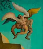 Alexis Preller, Icarus Falling, oil on canvas laid down on board