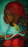 Alexis Preller, Girl with an Oriole, oil on canvas laid down on board