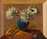 Vladimir Tretchikoff, Still Life with Chrysanthemums and Apple