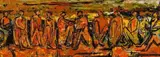 Fireside Figures by Walter Battiss, oil on board, sold Nov 2012