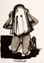 Faceless by Marlene Dumas, lithograph, sold Nov 2012