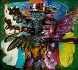Alexis Preller, Abstract Janus, oil on canvas
