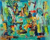 Walter Battiss, African Figures, 1950, oil on canvas
